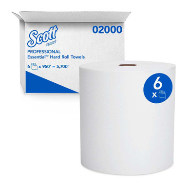 TOWELS HARD ROLL WHITE CS/6 SCOTT (KIM-02000) - Ballard Industrial