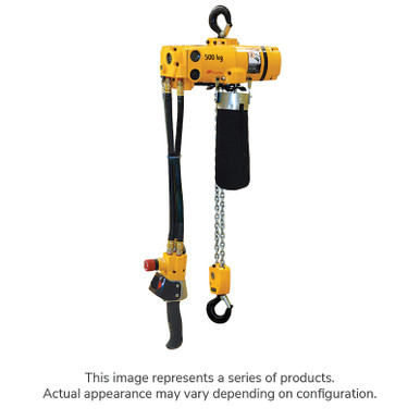 AIR CHAIN HOIST, 1/2 TON, 15 FT LIFT, PENDANT CONTROL, TOP HOOK MOUNT ...