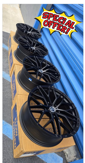 SET (4), WX889 HRE REP 20X9 SATIN BLACK - SUPER CLEAN FINISH, 5X114.3/5X120/5X108/5X112 FOR HYUNDAI, TOYOTA, NISSAN, HONDA, LEXUS,  INFINITI, EXPLORER, BENZ, BMW AND MUCH MORE