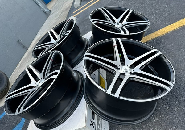 XO CARACAS DEEP CONCAVE 22X10.5 BLACK BRUSHED FOR CAMARO, BMW X5, DURANGO, GRAND CHEROKEE, AND MORE