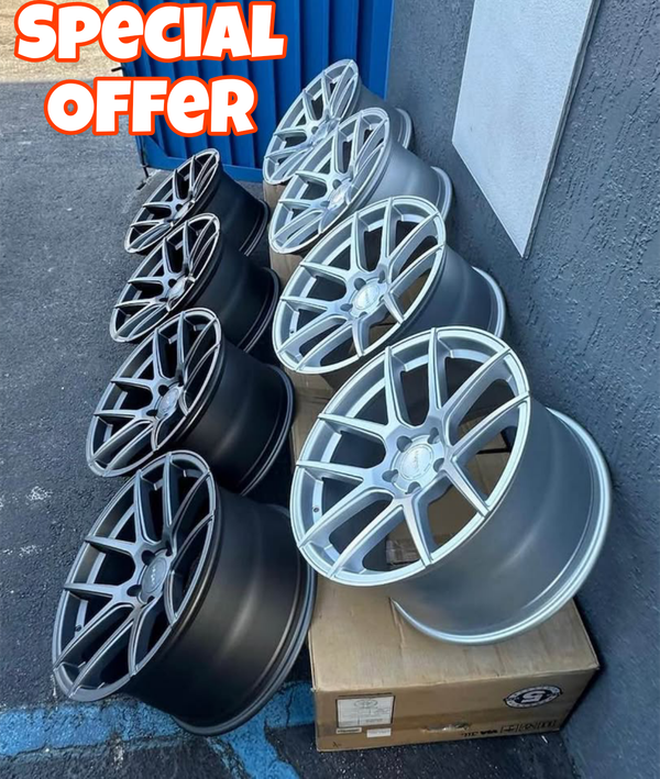 Set (4), VMB5 Silver Mustang Set 19x10.5/20x10.5  5x114.3 +45