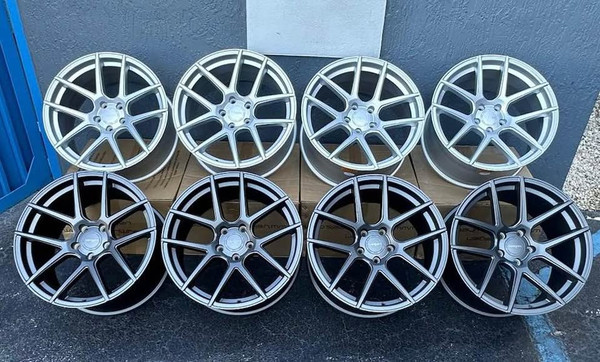 Set (4), VMB5 Silver Mustang Set 19x10.5/20x10.5  5x114.3 +45