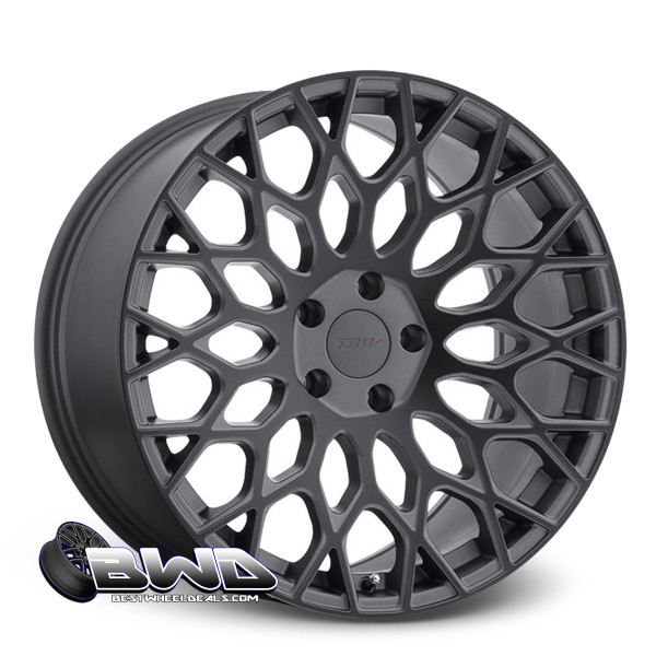 20" TSW Oslo Matte Gunmetal Matte Black Face RF