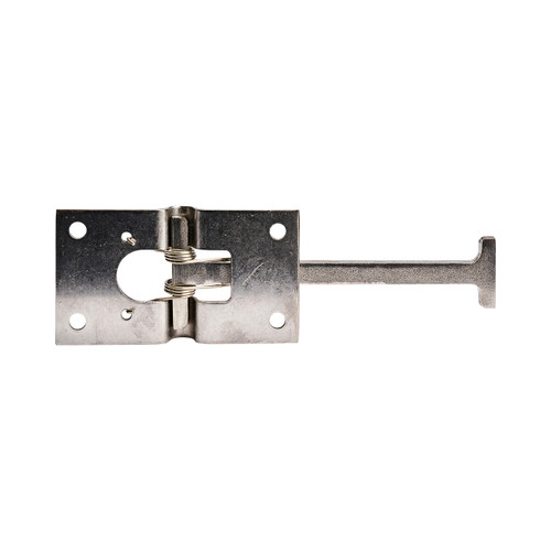 Door holder spring loaded handle silver
