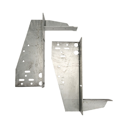 Rear step brackets adjustable 420mm set silver