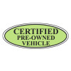 Chartreuse Certified Pre-Owned Oval Stickers