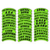 Black on Florescent Green Arch Slogan Stickers