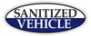 Window Sticker, Blue Oval, Sanitized Vehicle - Qty. 12