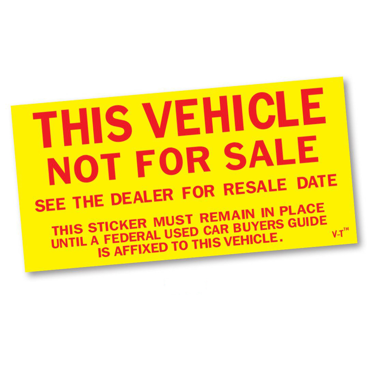 Vehicle Not For Sale Stickers