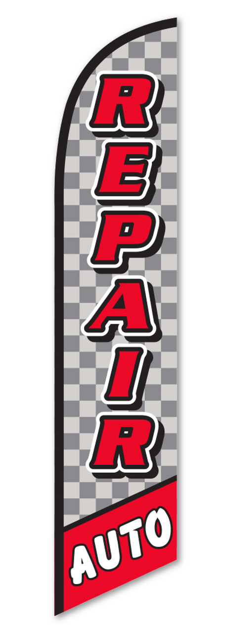 Swooper Banner - AUTO REPAIR (Checkered) - Qty. 1