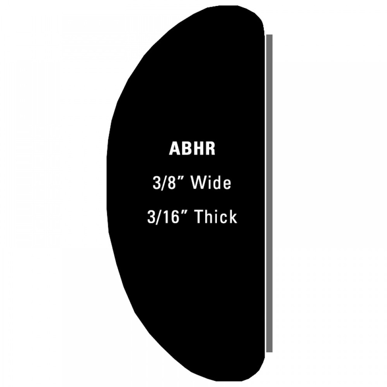 Half Round Wheel Well Trim; 20' Roll - 3/8” Wide, 3/16” Thick / ABHR20-S