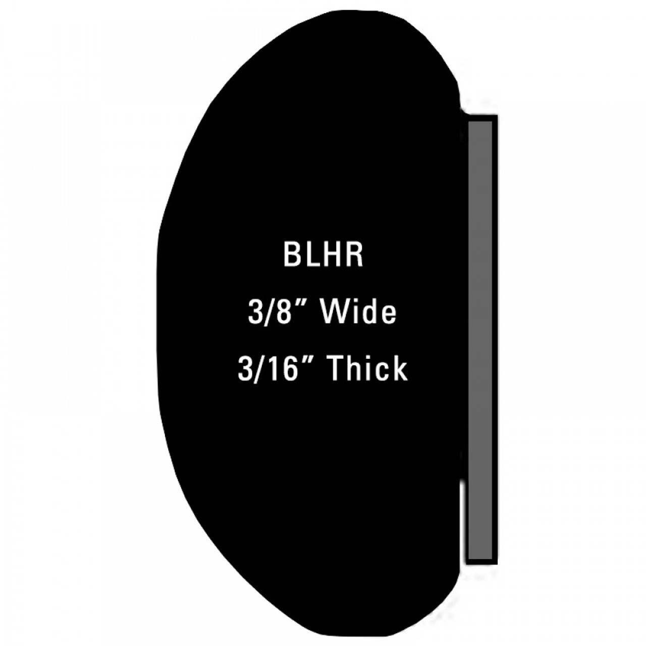 Half Round Wheel Well Trim; 20' Roll - 3/8” Wide, 3/16” Thick / BLHR20-S