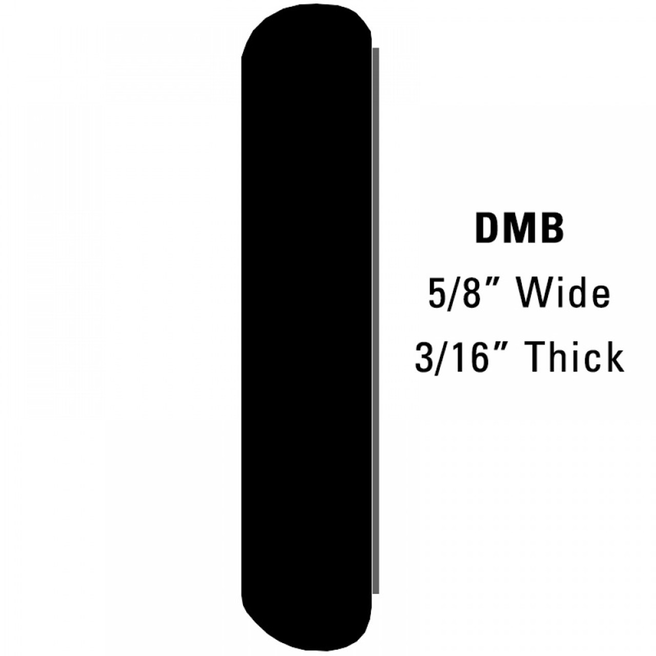 Body Side Molding and Wheel Well Trim; 20' Roll - 5/8” Wide, 3/16” Thick / DMB20
