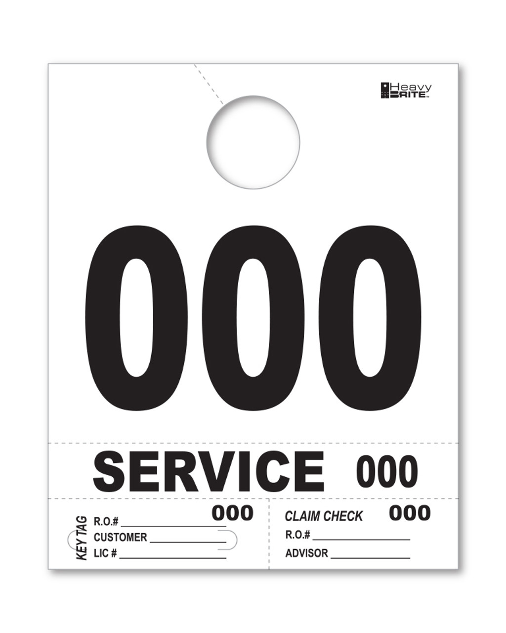 Heavy Brite 4 Part Service Dispatch Numbers - White