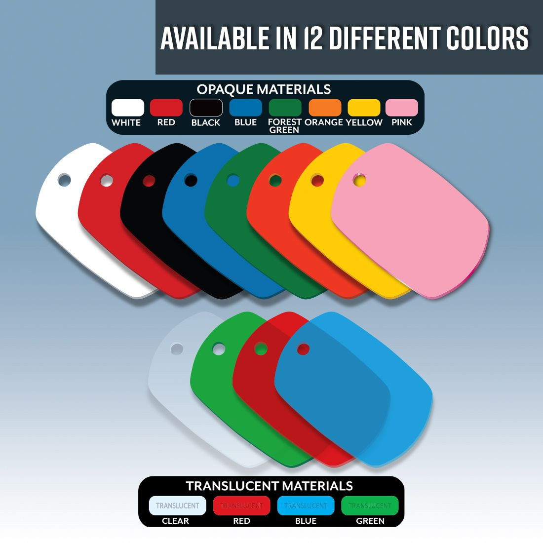 Soft Vinyl Key Tags - Popular Shapes - Karn Automotive Products