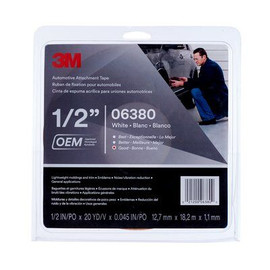 3M 1/2" White Attachment Tape