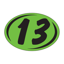 Small Oval Stickers - Black on Green