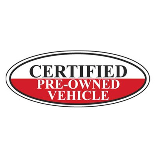 Red Certified Pre-Owned Oval Stickers