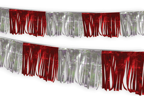 Metallic Streamers - Red/Silver