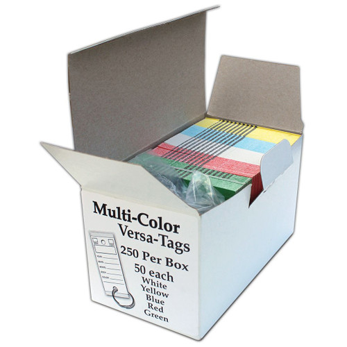 Versa-Tags Self Protecting Key Tags - Mixed Colors (Box of 250)