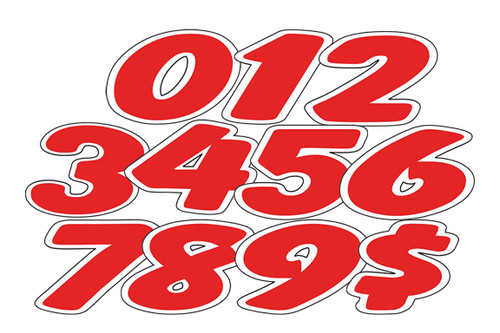 6.25" Red on White Die Cut