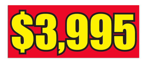 Windshield Banner - $3,995 Red - Qty. 1