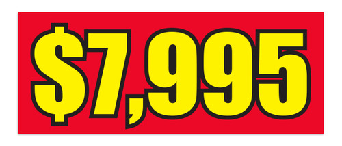 Windshield Banner - $7,995 Red - Qty. 1