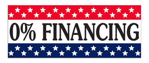 Windshield Banner - 0 % Financing - Qty. 1
