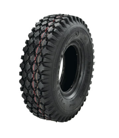 4.10/3.50-5 Pneumatic Tyre - Block Tread - Black