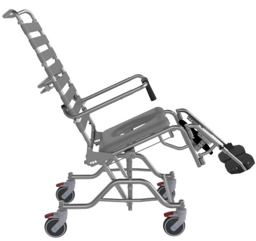 Tilt & Recline Commode - Attendant Propelled - 460mm Wide