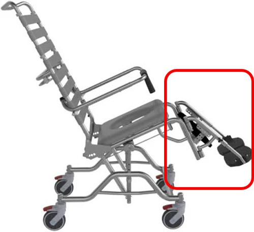 Elevating Leg Rest Aspire Shower Commode with Calf Pad