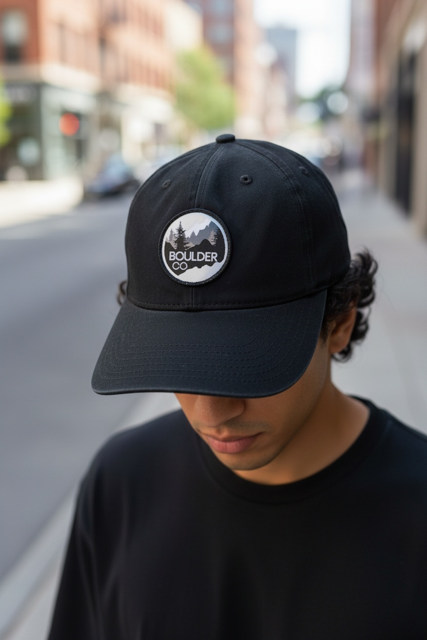 BLK & WHT Mtn Circle Cap