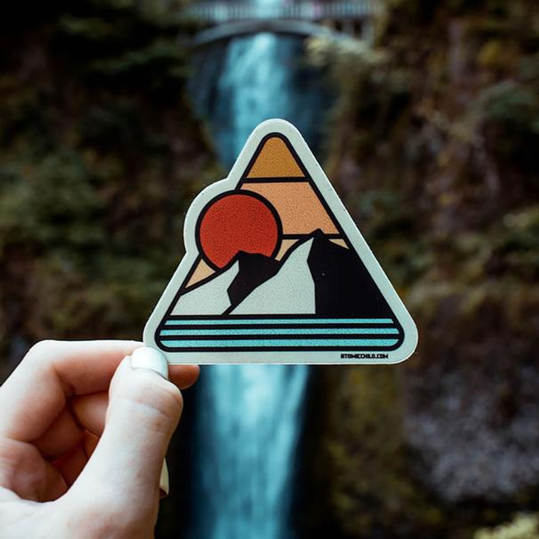 Red Moon Triangle Sticker
