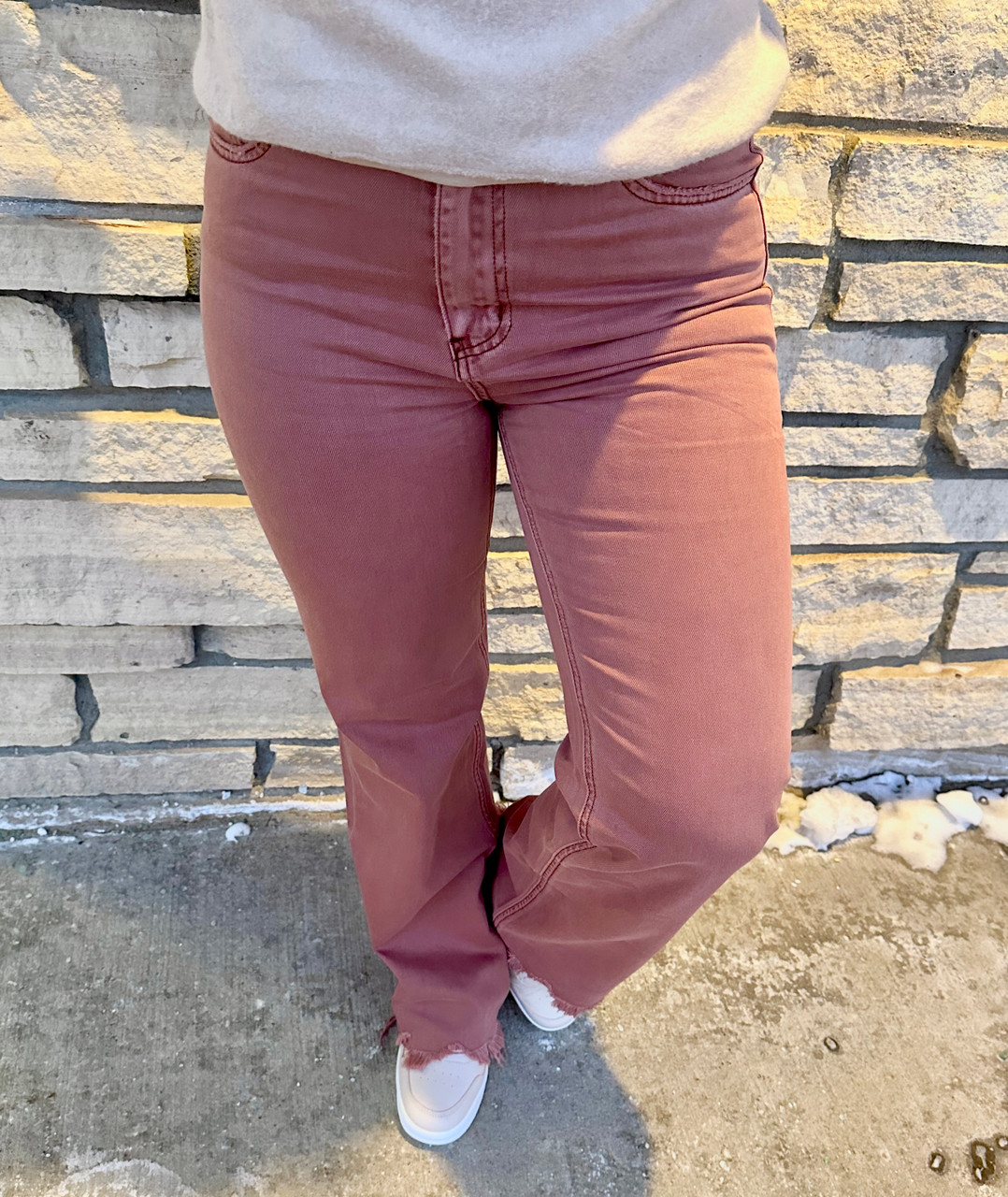 brown corduroy flare pants - Depop