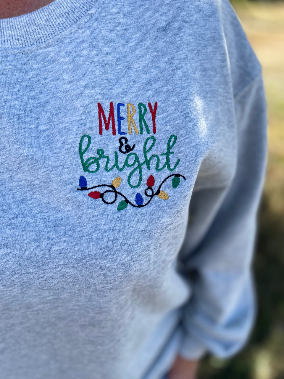 Merry & Bright Emb. Crew Just For You