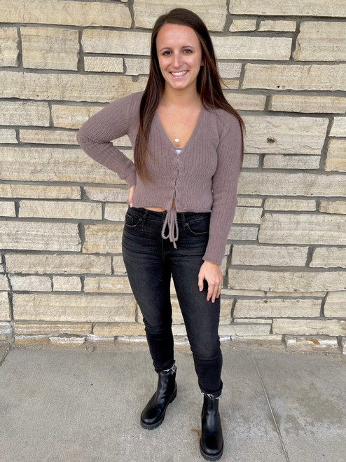 Shivering Vneck Crop Sweater