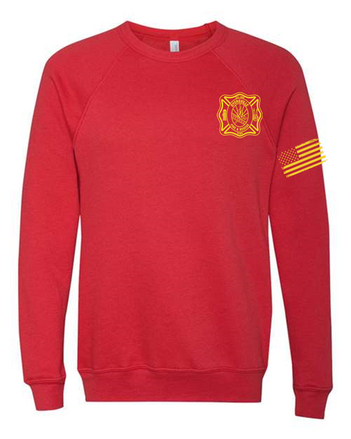 Youth-Logo 2-DYEFIDE-2008Y Dyersville Fire Department Bella Crew Sweatshirt-Red Jackets