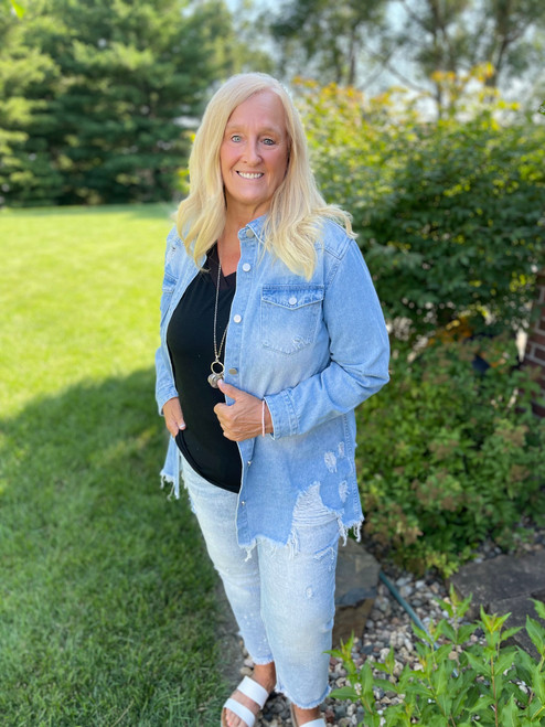 Vibe Split Denim Shirt Vibe Split Denim Shirt