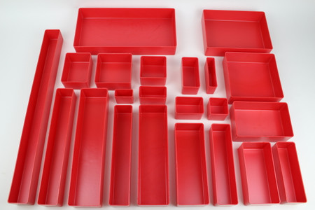 2" Red Plastic Schaller Bins Sample