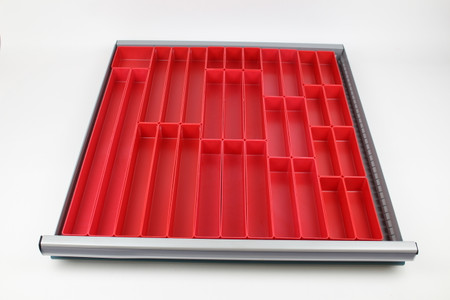 32-Piece Red Plastic Drawer Organizer Assortment