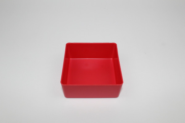 4"x4"x2" Red Plastic Organizer Bin