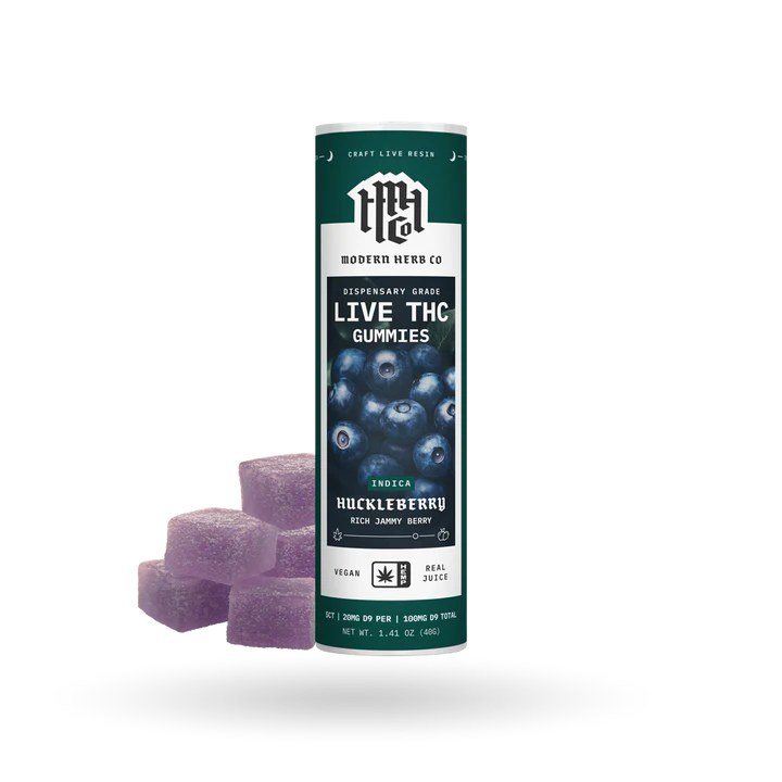 Modern Herb Co Indica Huckleberry Gummies are great for the evening or when you need to get some sleep with Delta-9 THC and CBN.