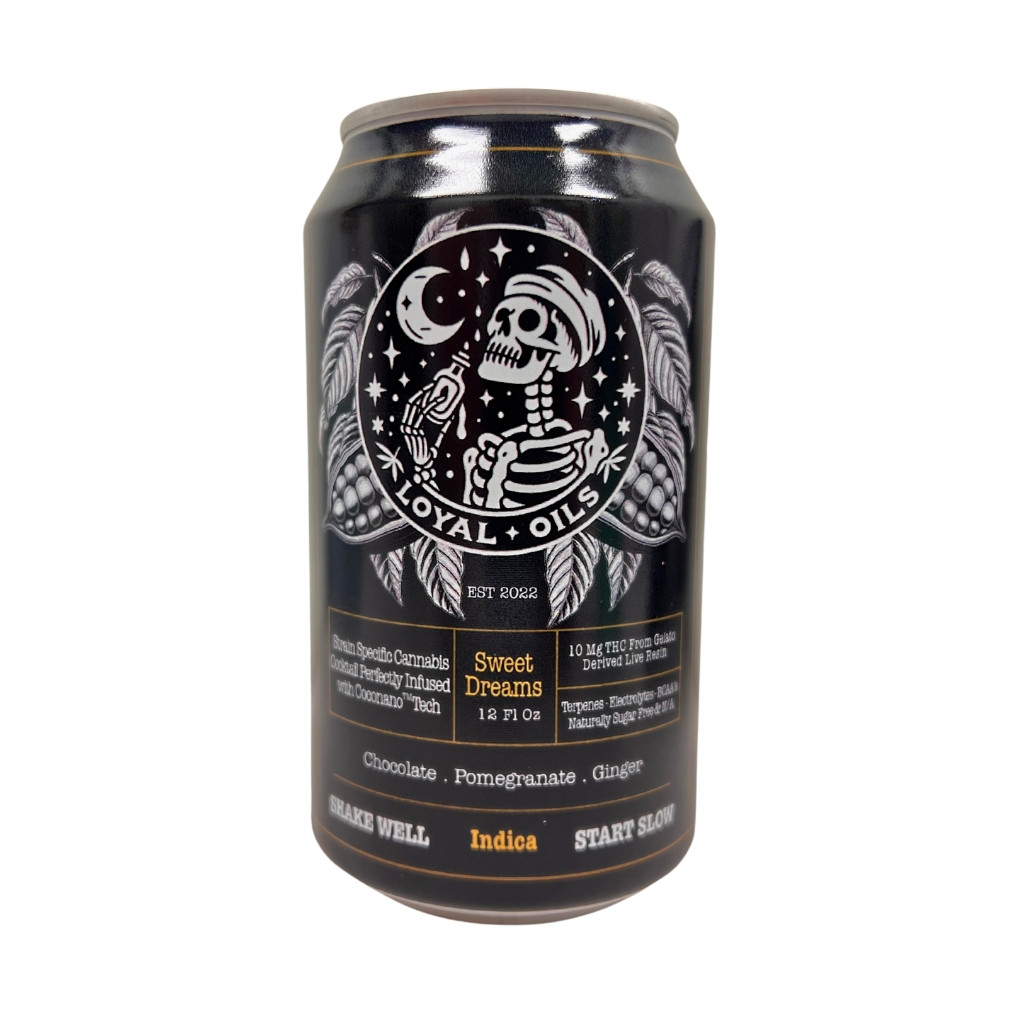 Sweet Dreams from Loyal Oils is a heavy indica beverage with a unique chocolate flavor and 10mg of Delta-9 THC.