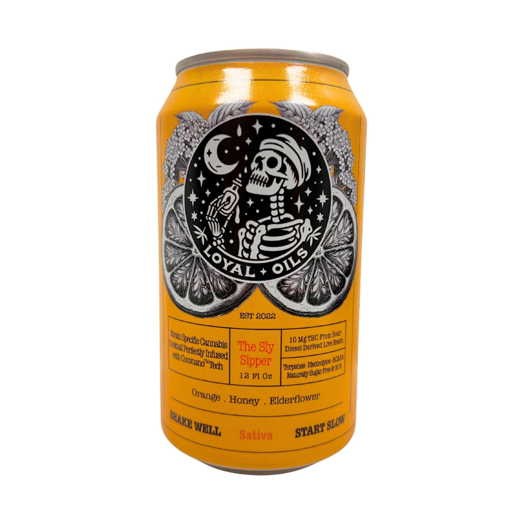 The Sly Sipper from Loyal Oils is a juicy sativa beverage with a beautiful citrus flavor and 10mg of Delta-9 THC.