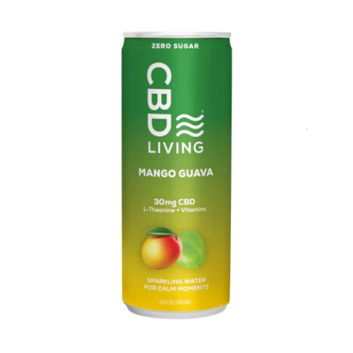 Check out this refreshing, bubbly Mango Guava Sparkling Water from CBD Living.