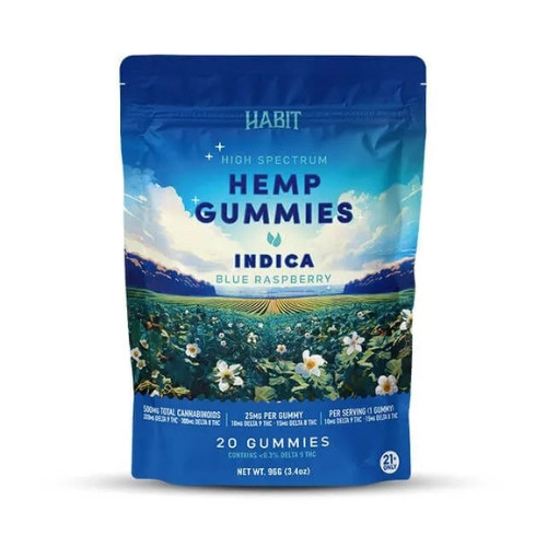 Slip into blueberry bliss with these D8:D9 Indica Gummies from Habit.