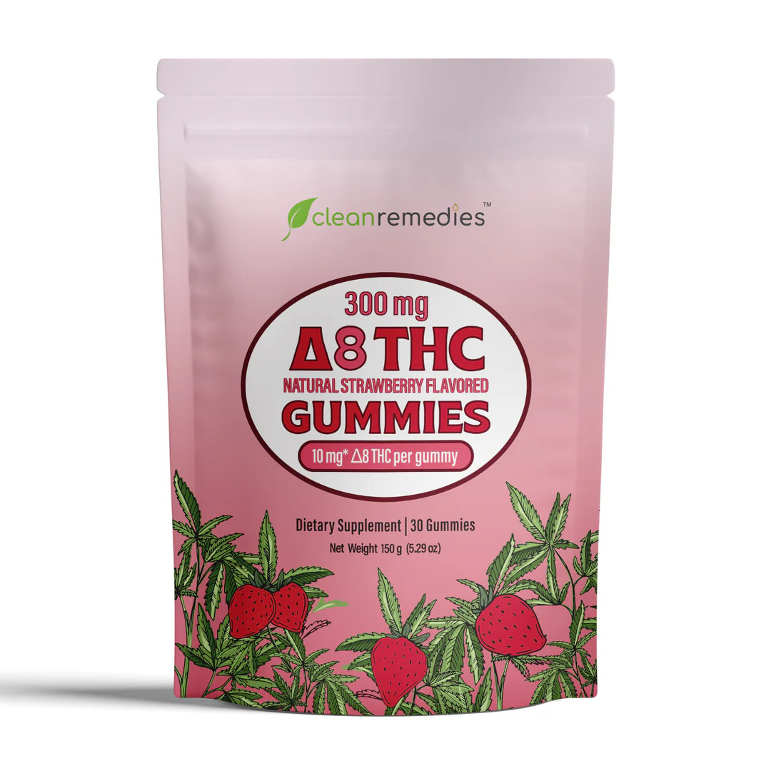 Clean Remedies Strawberry Delta-8 THC Gummies