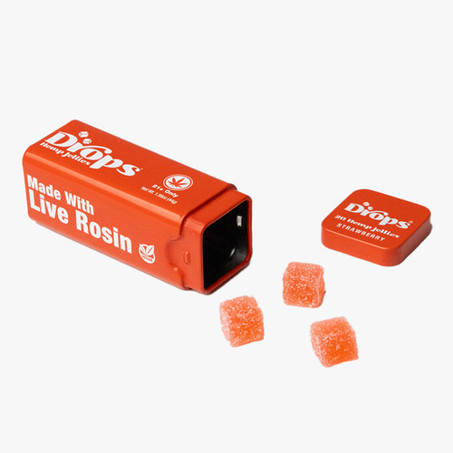 Drops Strawberry Pure Energy Candies can put a real pep in your step with Delta-9 THC, CBG, and THCV.