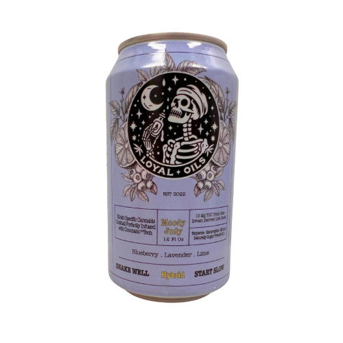Moody Judy from Loyal Oils is a sweet hybrid beverage with a yummy blueberry flavor and 10mg of Delta-9 THC.