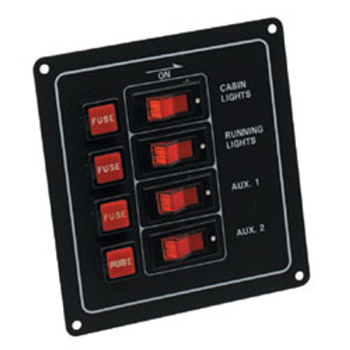 4 Way Fuse/Switch Panel Boat Electricals